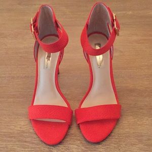 INC Stamped Lizard Print Suede Sandal